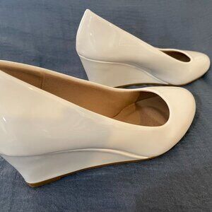 Forever Size 6.5 White Patent Wedge Heel
